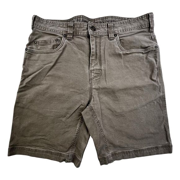 Prana Bronson Cargo Shorts Mens 34 Brown Canvas Carpenter Relaxed Fit Stretch - Picture 1 of 12